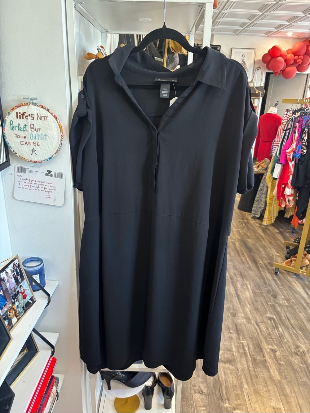 Lane Bryant Black Collared shirt dress